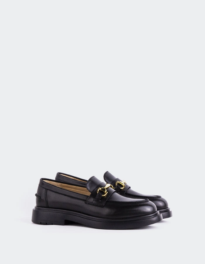 Luxie Black Leather Quince Loafers