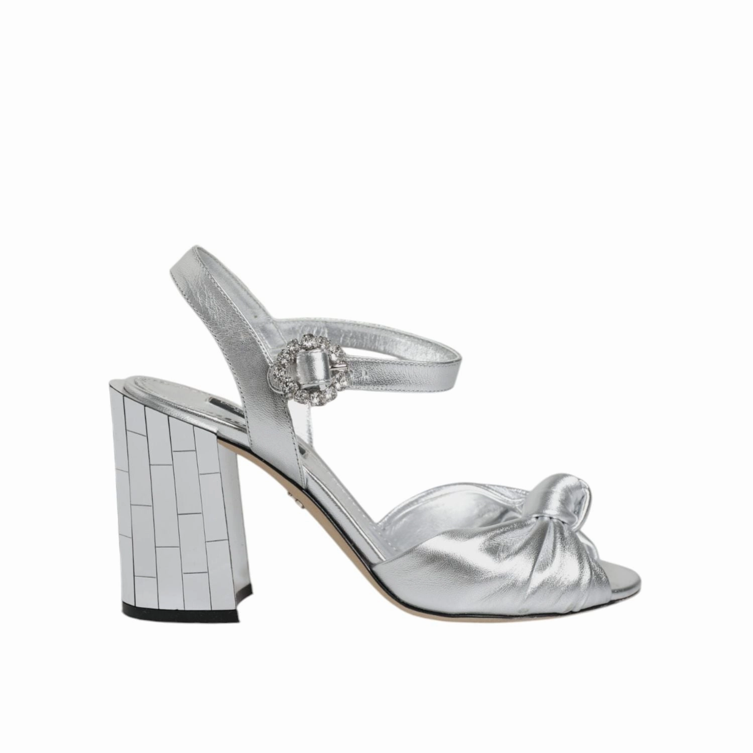 Sandals Heel Shoes Dolce & Gabbana Silver Mirror Heels KEIRA Sandals Shoes