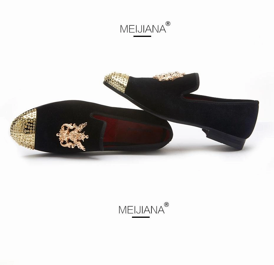 Whiddon Step Loafers Luxury Handmade Rivet Metal Toe Leather Moccasins - 2 Colors