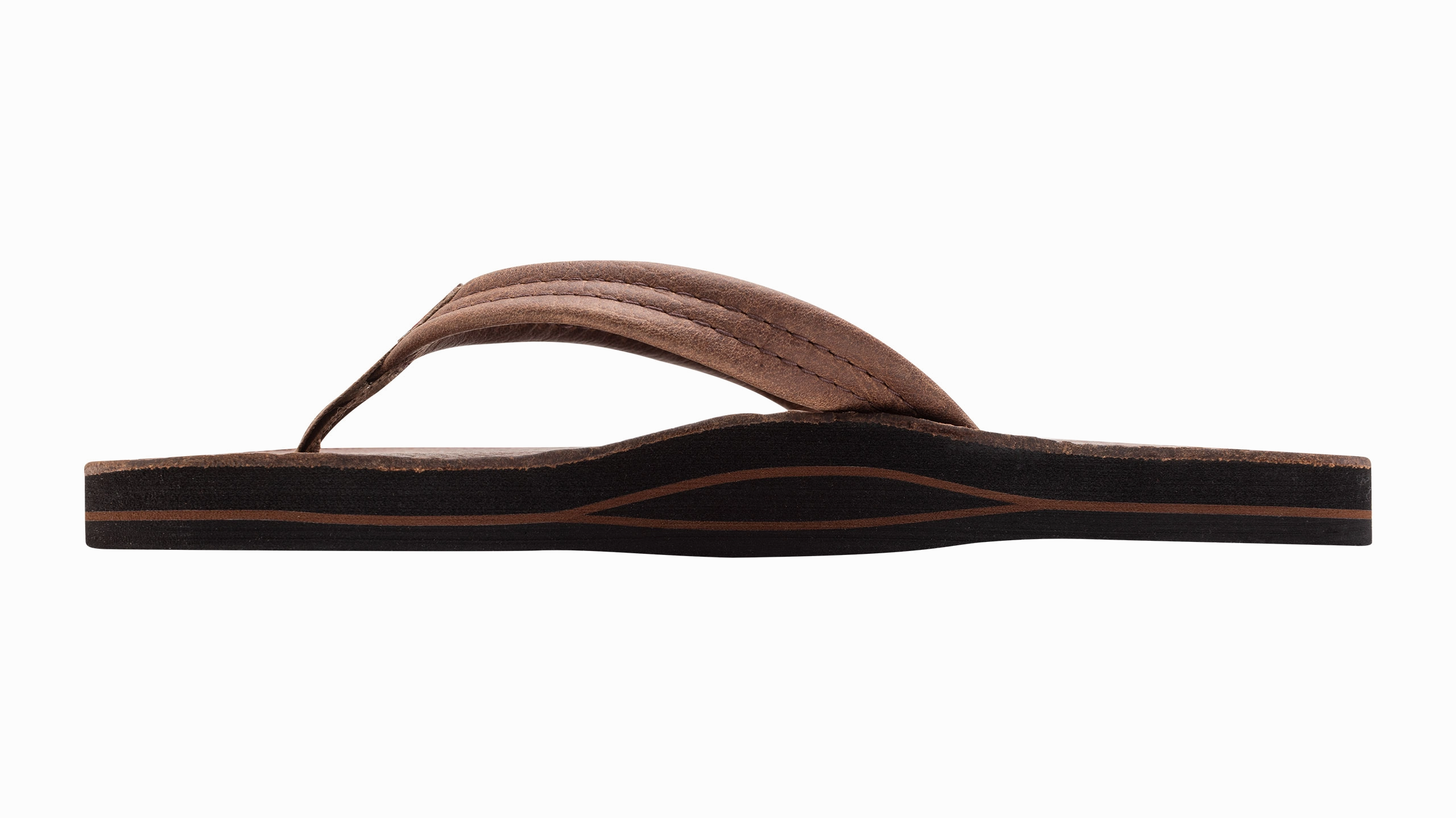 Luxury Medium Strap Oak Flip Flops Rubbing Top Of Foot