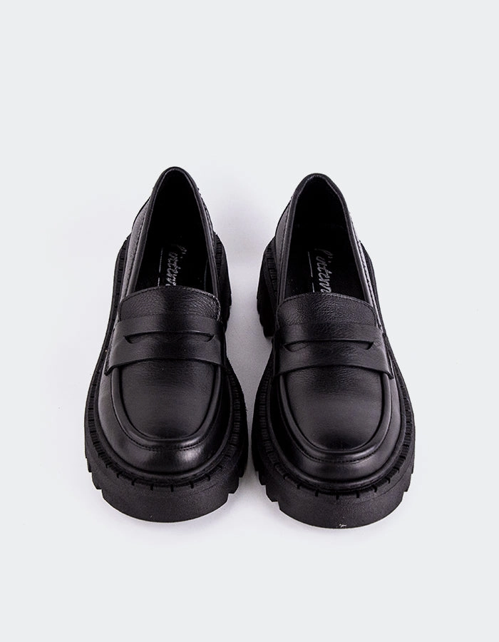 Zebra Loafers Lydia Black Leather
