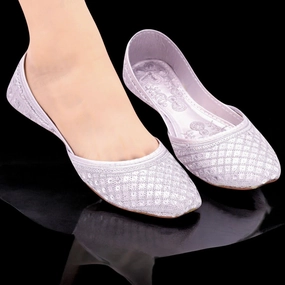 M0740 khussa Weave Flat Shoes