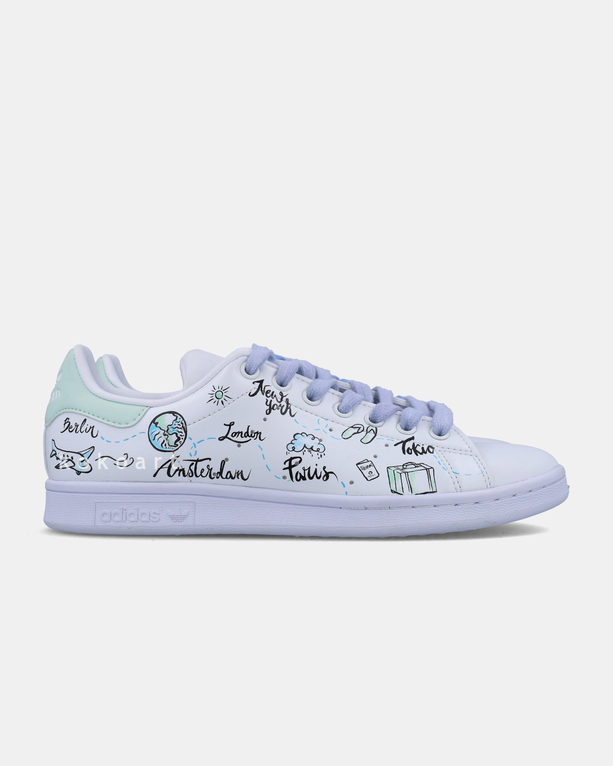 Adidas Mickey Shoes Stan Smith Hand Painted Travel Doodles