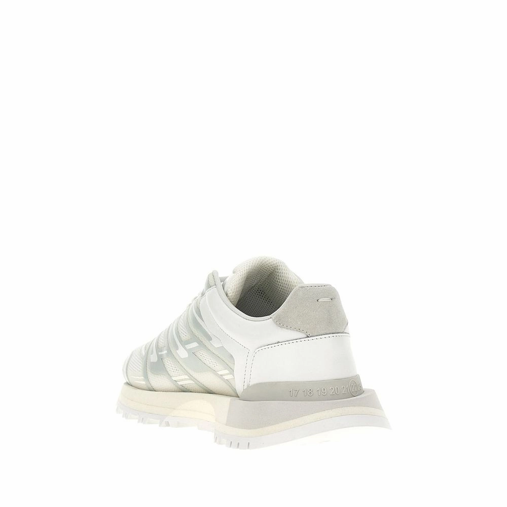 Maison Margiela White Fabric Athletic Sneakers Vivier Sneakers