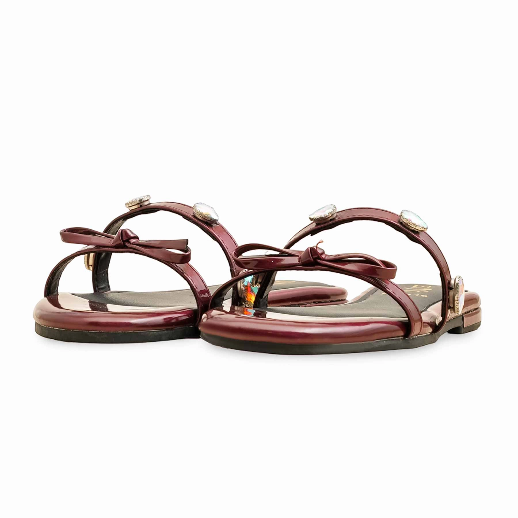 Maroon Formal Slipper FR8416 Scuffette Slippers