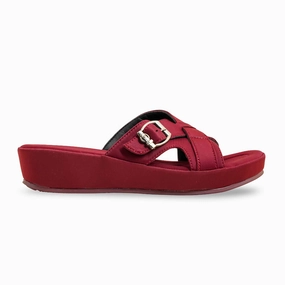 Maroon Formal Slipper PU0541 Felt Slippers With Soles