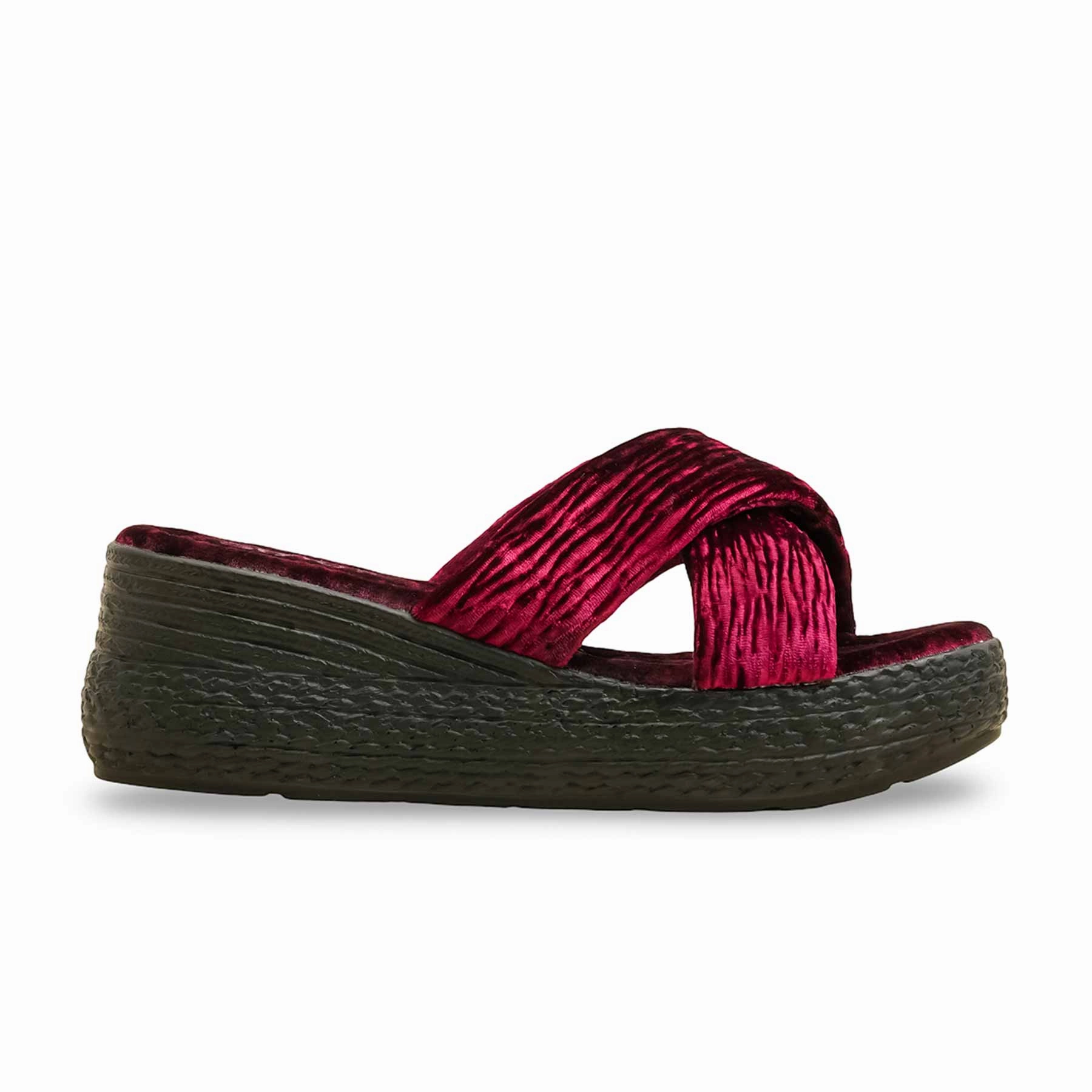 Cloudshark Slides Maroon Formal Slipper PU0610