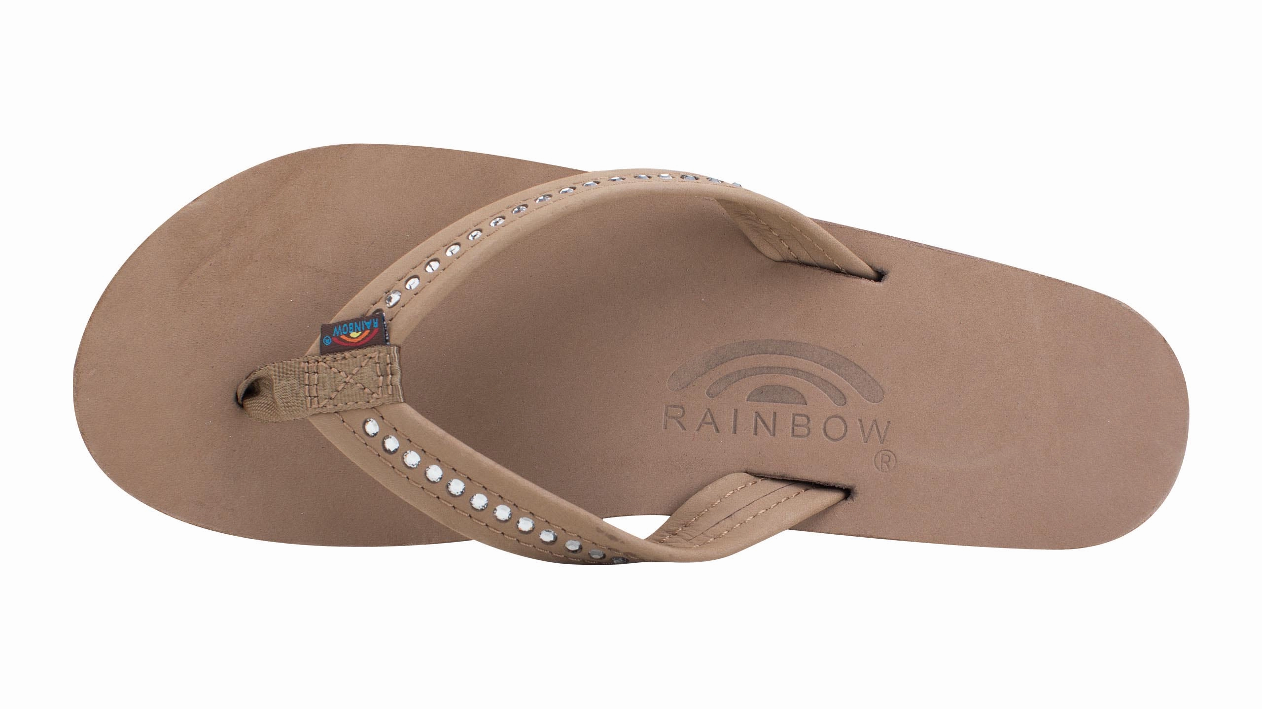 Medium Double Layer Crystal Dark Brown Ancient Greek Sandals Flip Flops