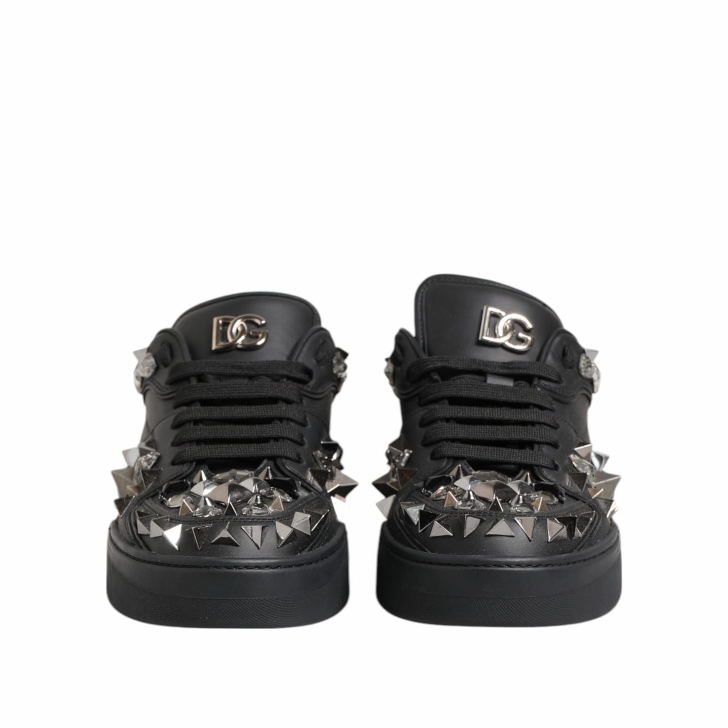 Women Hi Top Sneakers Dolce & Gabbana Black Portofino Studded Men Sneakers Shoes