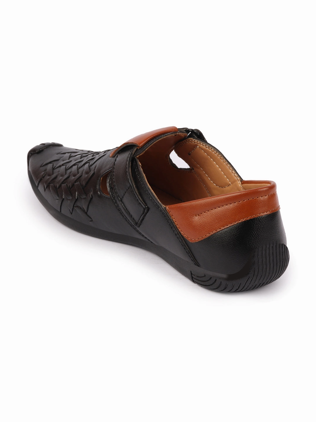Sandals Travel Advisor Portal Men Black Casual Hook & Loop Sandals