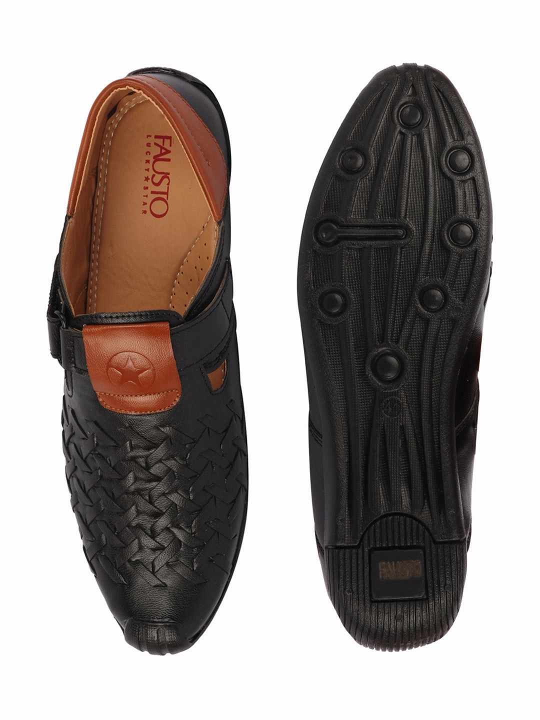 Men Black Casual Hook & Loop Sandals Sandals Tom Ford