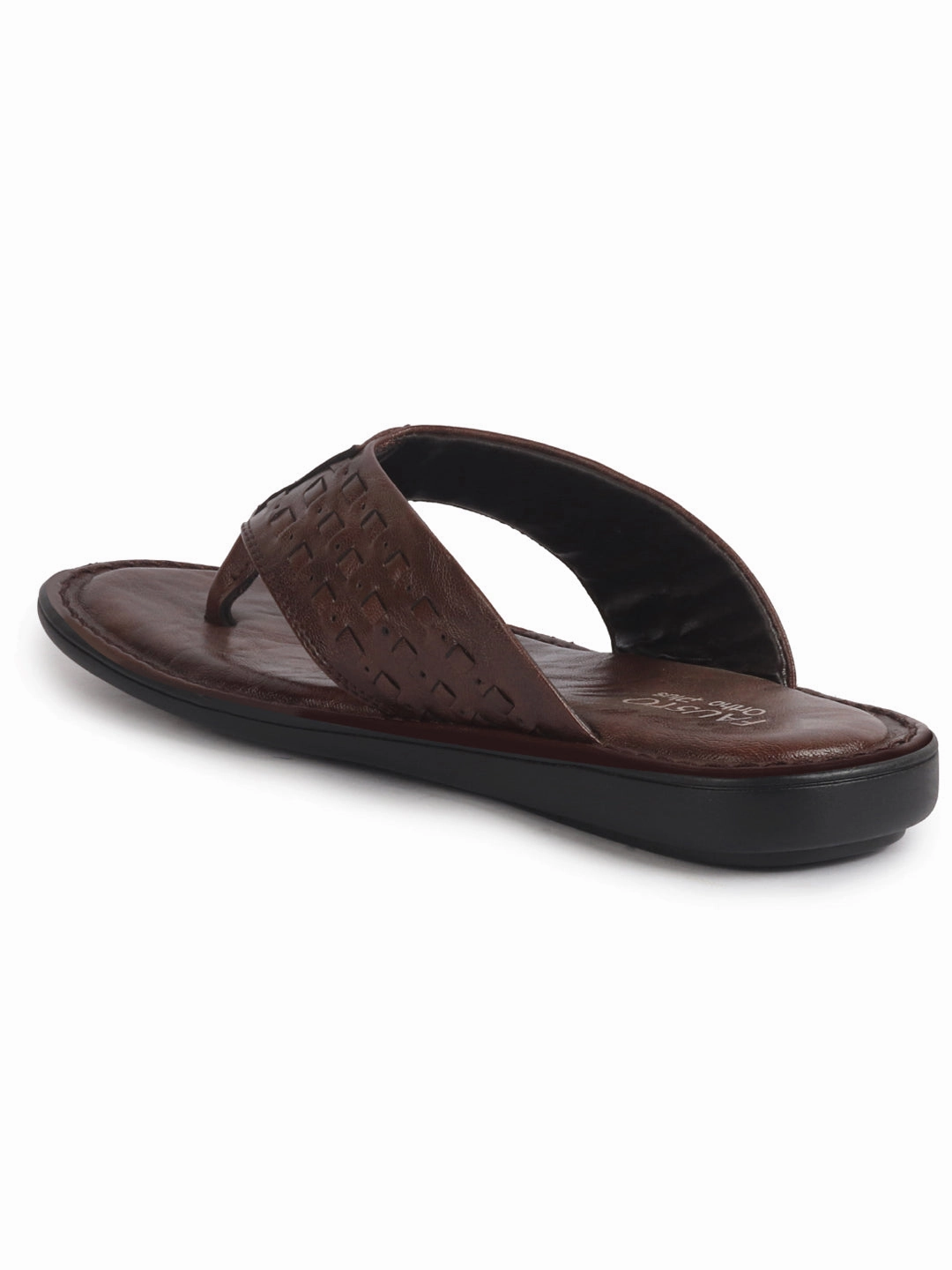 Slipper Slides Men Brown Casual Outfit Ortho T-Strap Thong Slippers|Memory Cushioned Footbed|Ultra Lightweight and Comfort Slip On Slipper