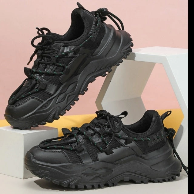 Men Lace-up Front Chunky Sneakers Multicolor Sneakers