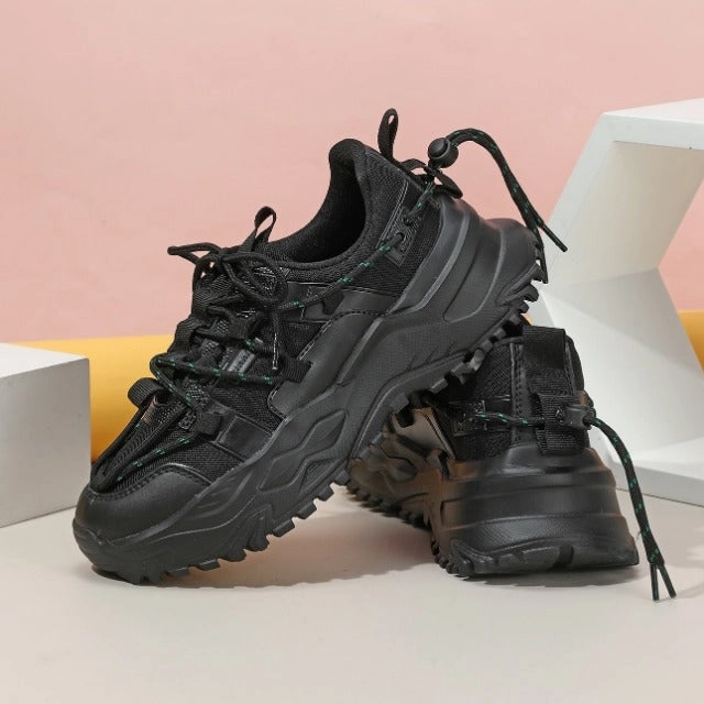 Men Lace-up Front Chunky Sneakers Balance Wide Sneakers