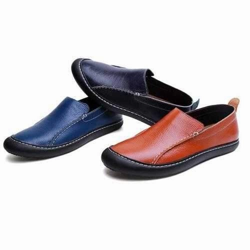 Men Leather Casual Outdoor Slip On Soft Fashion Flat Loafers Pump Shoes Flat