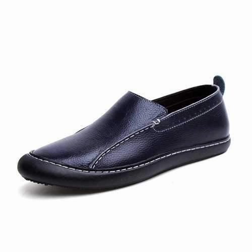 Custom Made Shoes For Flat Feet Men Leather Casual Outdoor Slip On Soft Fashion Flat Loafers