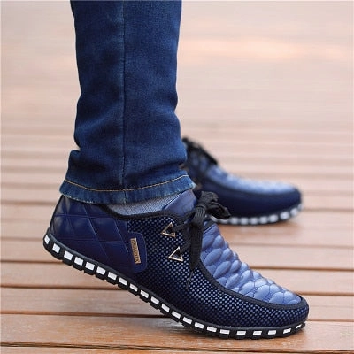 Casual Shoes Trend Men Leather Shoes  Breathable Light Weight White Sneakers