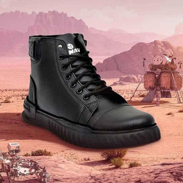 Casual Shoes Wiki Men's Korean Style High Top Casual Shoes For Men (Black)