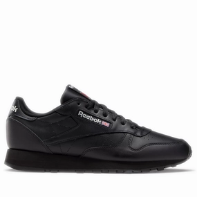Men's Reebok Classic Leather Shoes - Core Black/Pure Grey 5 Soho Sneakers Nyc