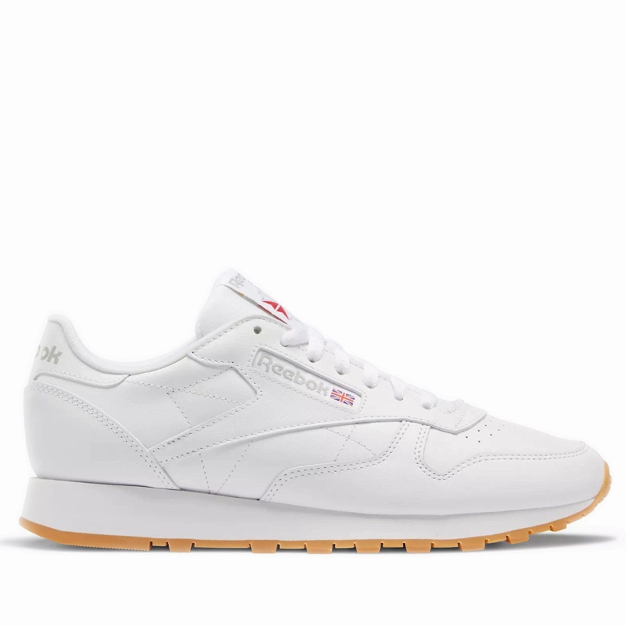 Best Sneakers For High Arch Men's Reebok Classic Leather Shoes - White/Rubber Gum-03