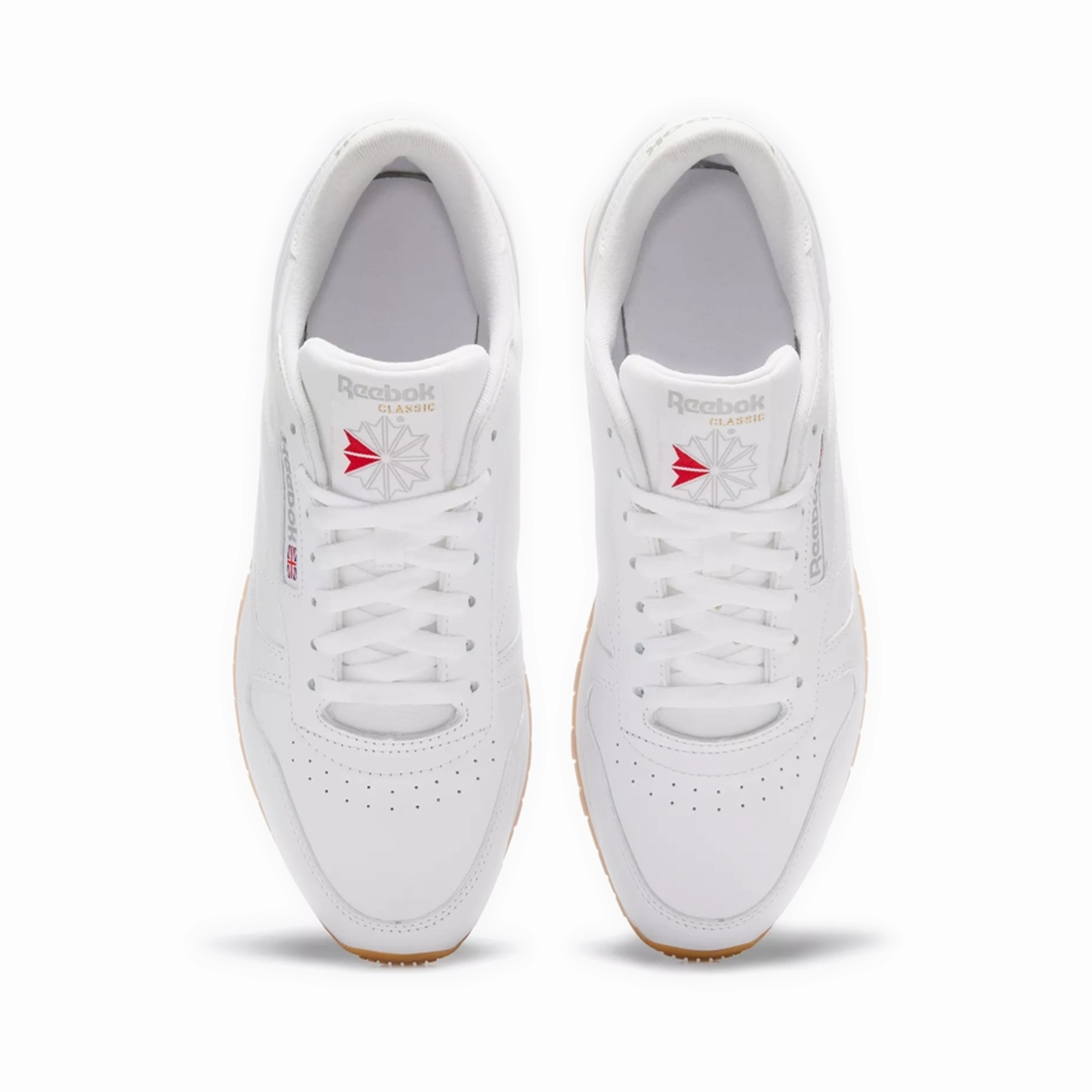 Vintage Pony Sneakers Men's Reebok Classic Leather Shoes - White/Rubber Gum-03