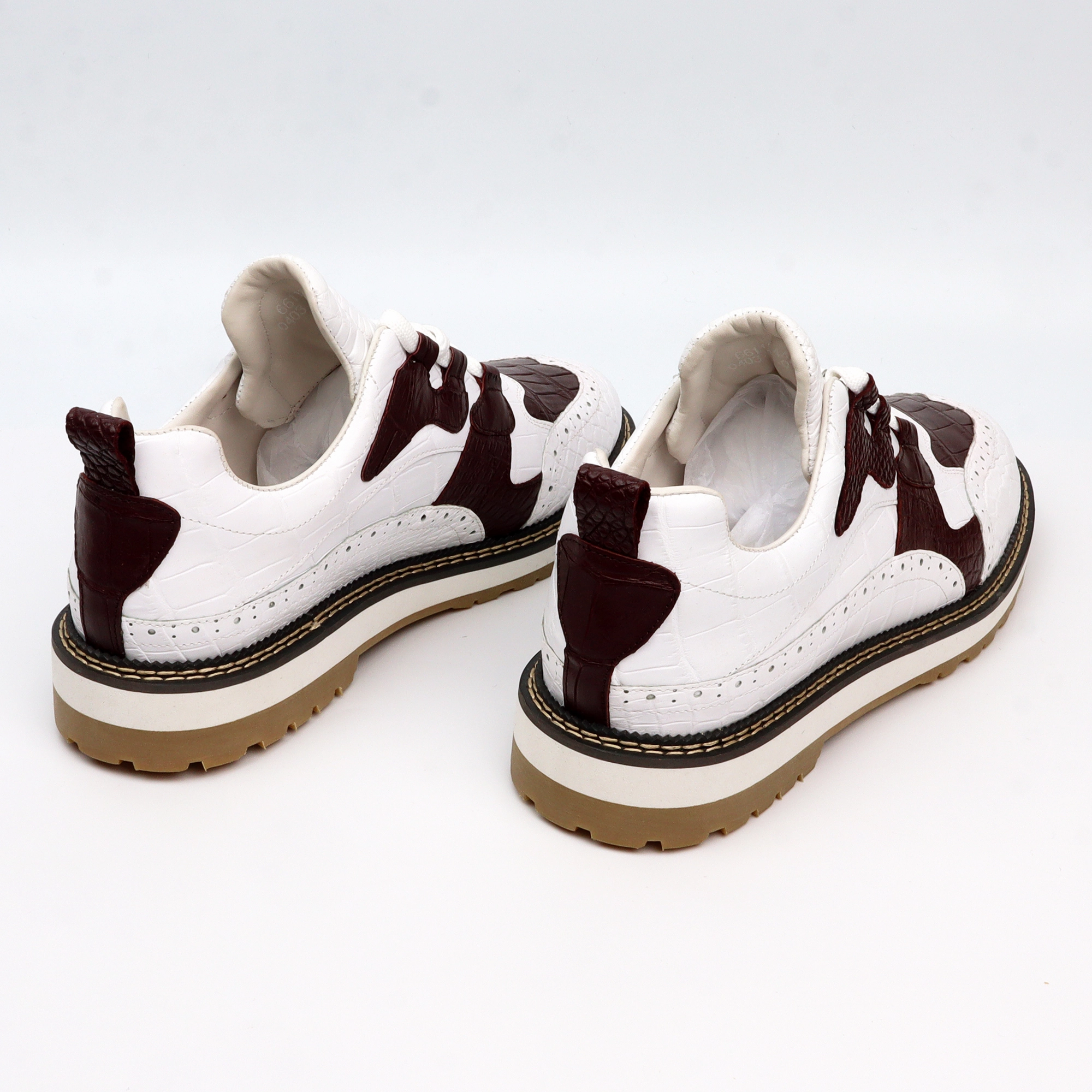 Nautica Loafers Men's Sporty Lace-Up Sneaker Genuine Crocodile Leather