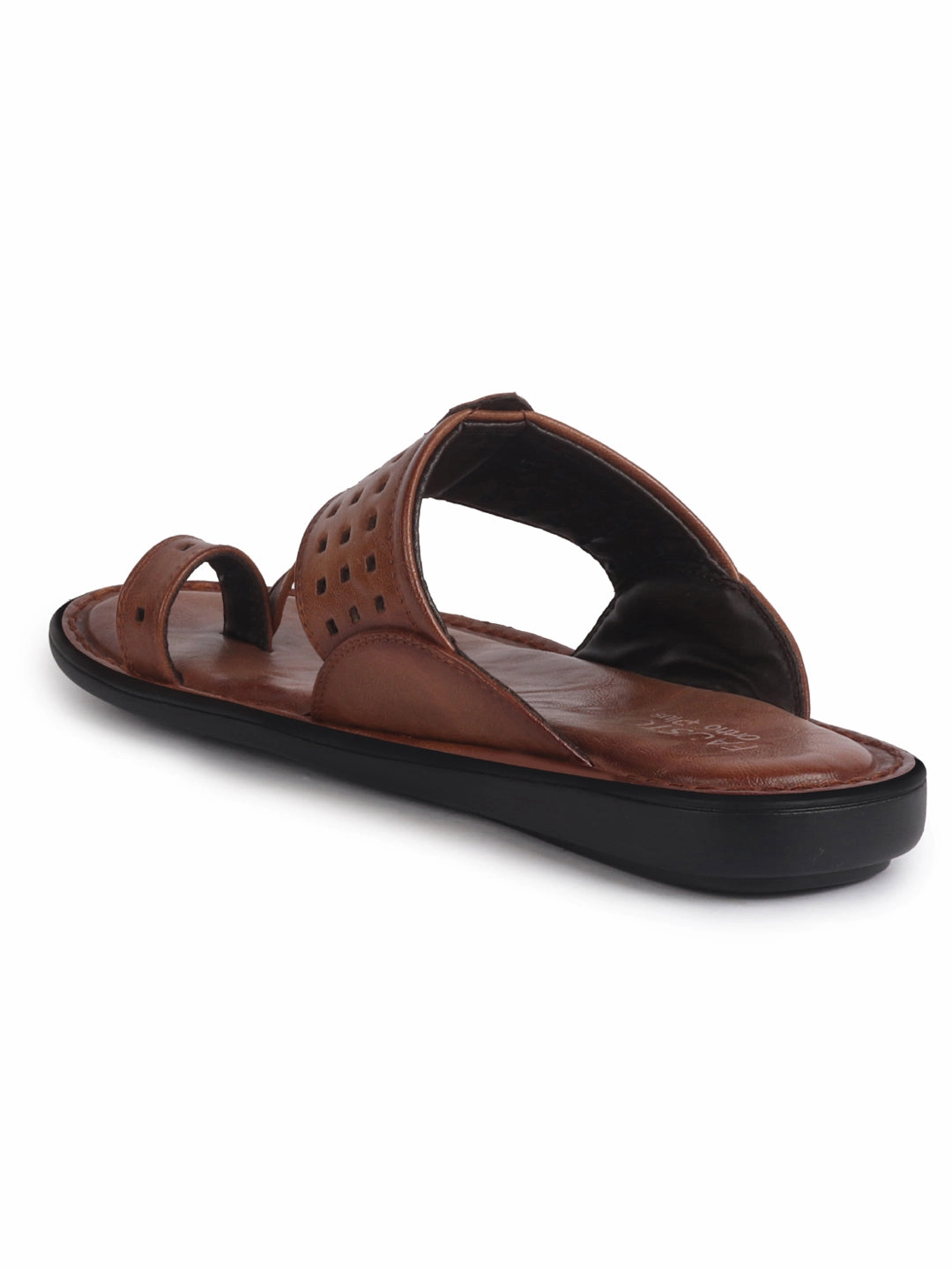 Time Slippers Men Tan Casual Outfit Kolhapuri Toe Ring Strap Ortho Slippers|Memory Cushioned Footbed|Ultra Lightweight and Comfort Slip On Slipper