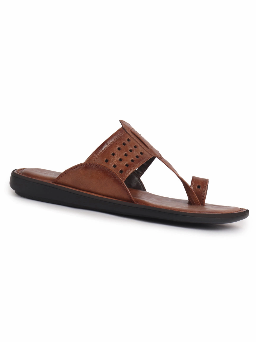 Men Tan Casual Outfit Kolhapuri Toe Ring Strap Ortho Slippers|Memory Cushioned Footbed|Ultra Lightweight and Comfort Slip On Slipper Baggu Puffy Slippers