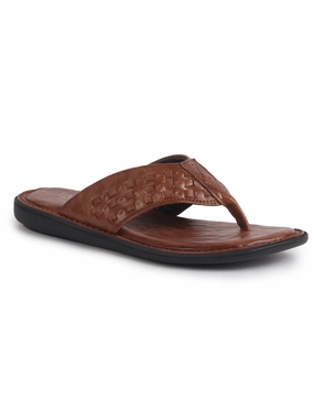 Tan Slippers Men Tan Casual Outfit Ortho T-Strap Thong Slippers|Memory Cushioned Footbed|Ultra Lightweight and Comfort Slip On Slipper