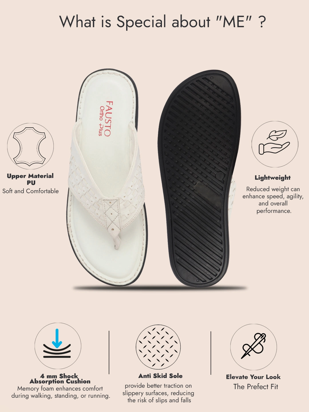 Men White Casual Outfit Ortho T-Strap Thong Slippers|Memory Cushioned Footbed|Ultra Lightweight and Comfort Slip On Slipper Cloth Ballet Slippers