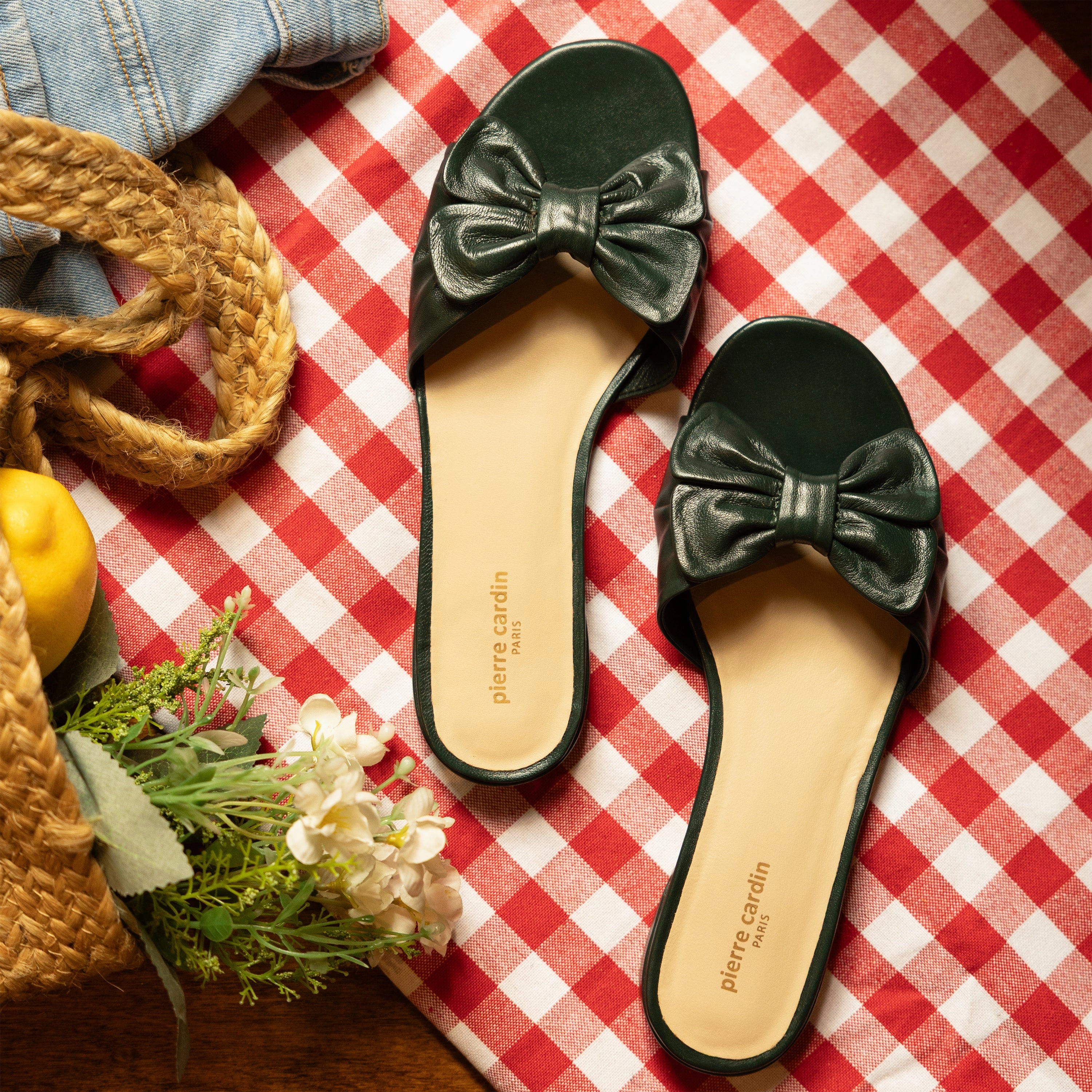 Flat Shoes Outfit Ideas Emily Forest-green Napa Leather Flats