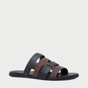 Fuzzy Slide Slippers MM2074-TAN/BLK