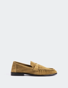 Velika Khaki Suede Birk Loafers