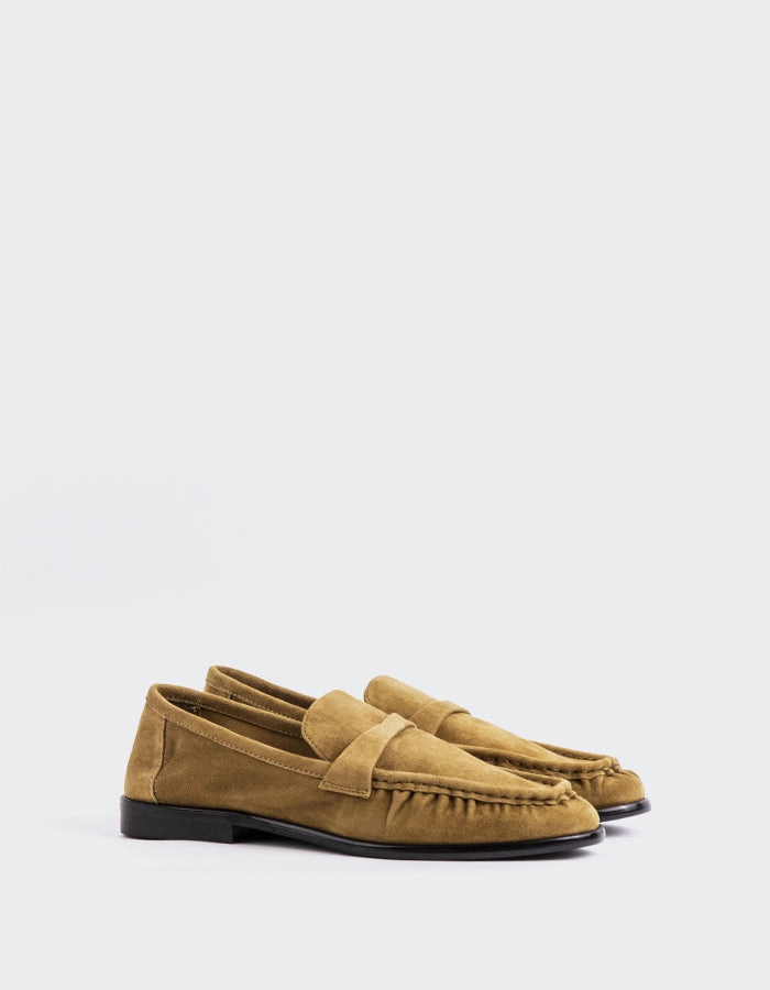 Velika Khaki Suede Loafers 1906l