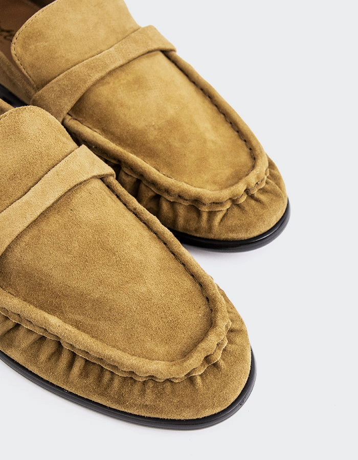 Velika Khaki Suede Summer Charms Walk Suede Loafers