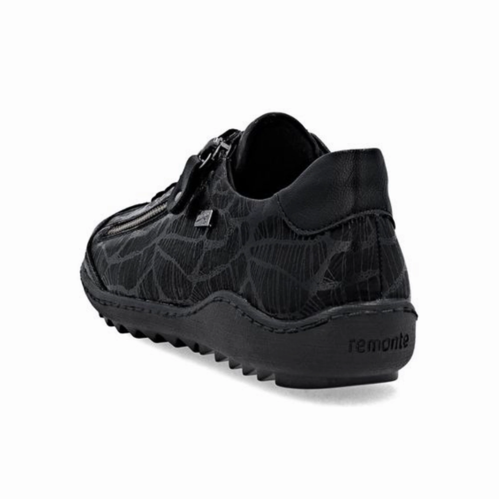 Best Casual Shoes With Arch Support Remonte Liv 02 Black Leather Sneaker (Women's)