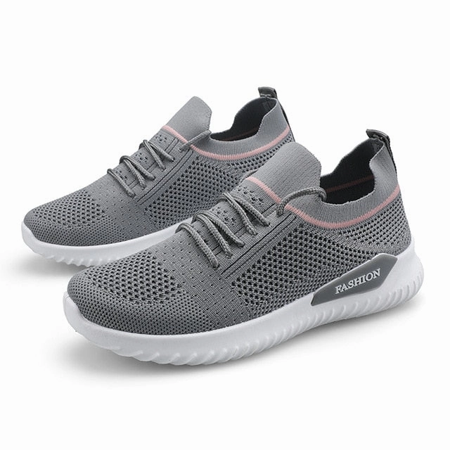 Moipheng Flats Women Sneakers Shoes 2020 Spring Sock Sneakers Women Summer Lace Up Flats Women Plus Size Walking Tenis Feminino Best Shoes For People With Flat Feet