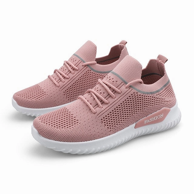 Moipheng Flats Women Sneakers Shoes 2020 Spring Sock Sneakers Women Summer Lace Up Flats Women Plus Size Walking Tenis Feminino Bridal Flat Shoes Wide Fit