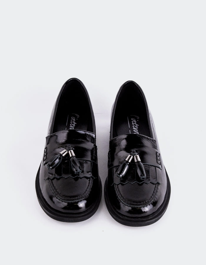 Amani Black Patent Vans Shoes Loafers