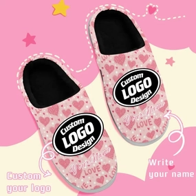 Rugged Slippers Unique Gift,Personalized Cozy Heart Fur Slippers, Custom  Couples Indoor Shoes for Valentine's Day