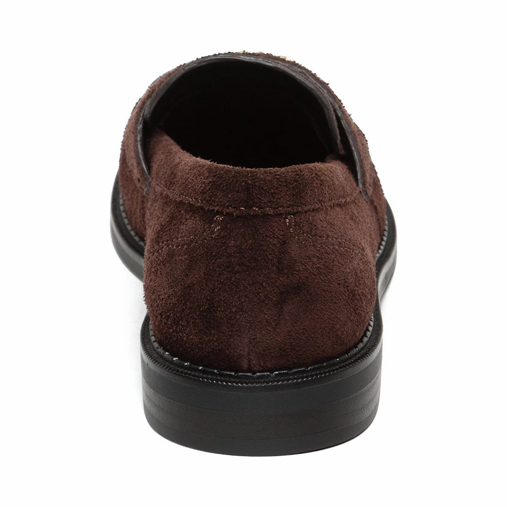 Motor Flat Shoe BROWN SUEDE Lacing Running Shoes