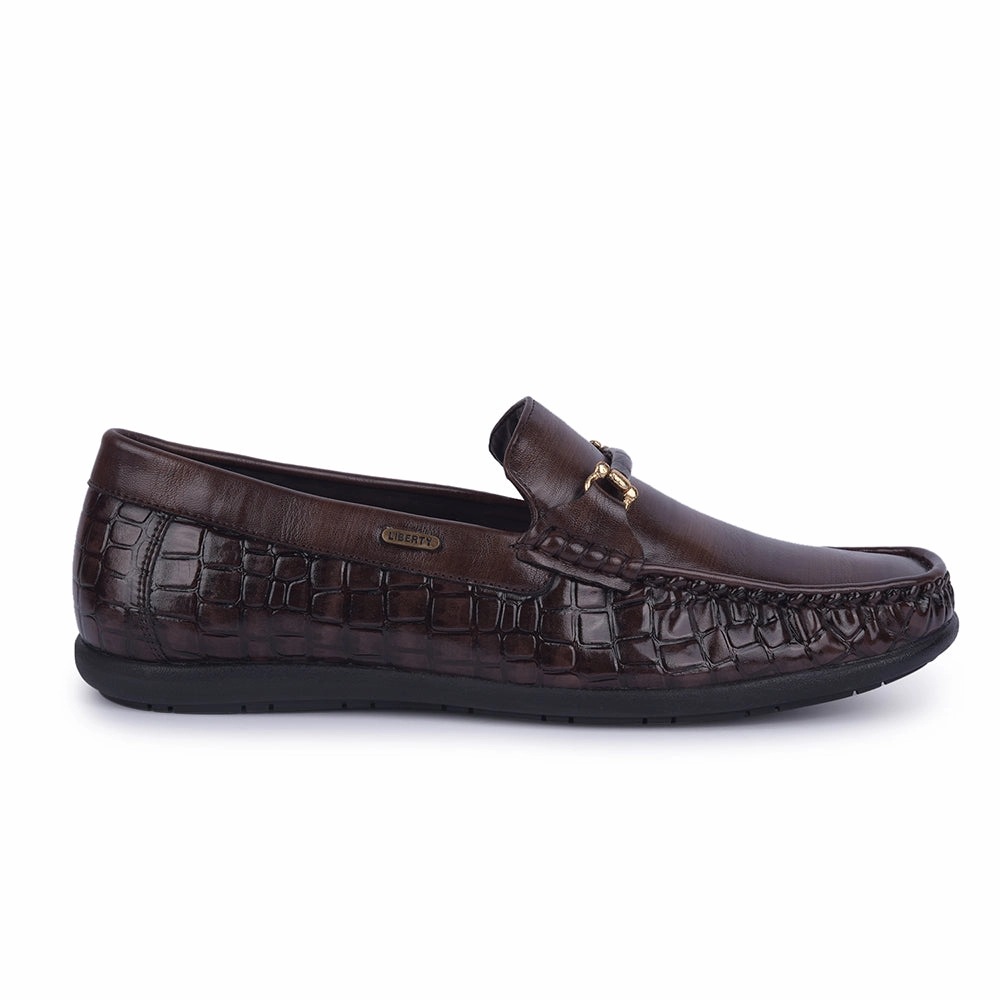 Fortune Brown Casual Non Lacing Shoes For Men OSL19 By Liberty Casual Shoes With Jeans For Women