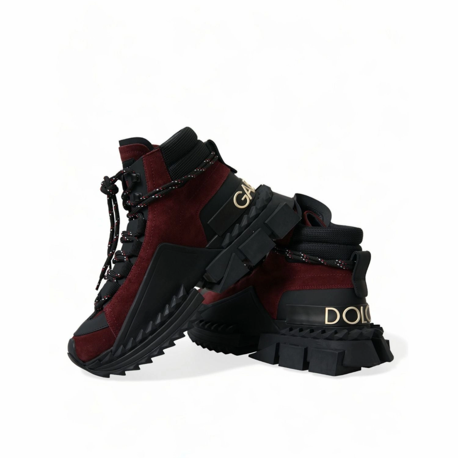 Dolce & Gabbana Burgundy Super King High Top Men Sneakers Shoes Cloud 5 Sneakers