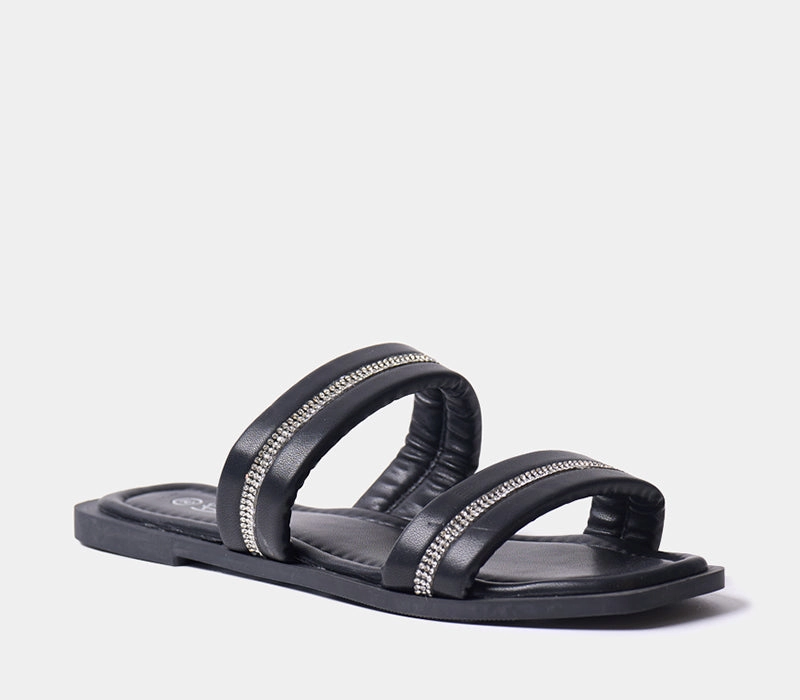 Flat Dress Shoes Wedding Multi-Strap Slider