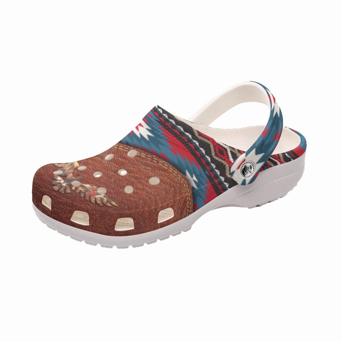 Native Pattern Clog Shoes For Adult and Kid 89132 New Low Heel Sandals