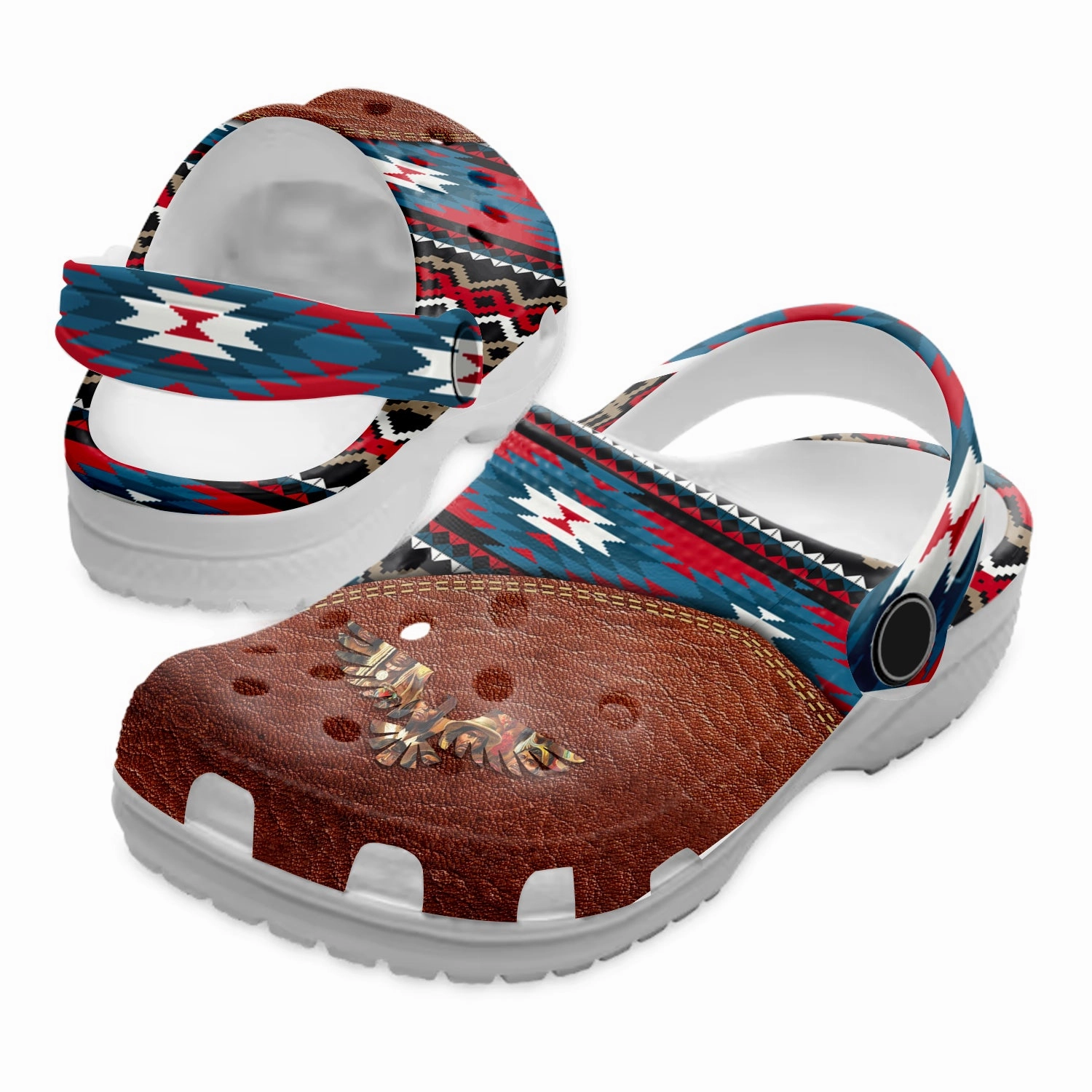 Native Pattern Clog Shoes For Adult and Kid 89132 New Mk Sandals