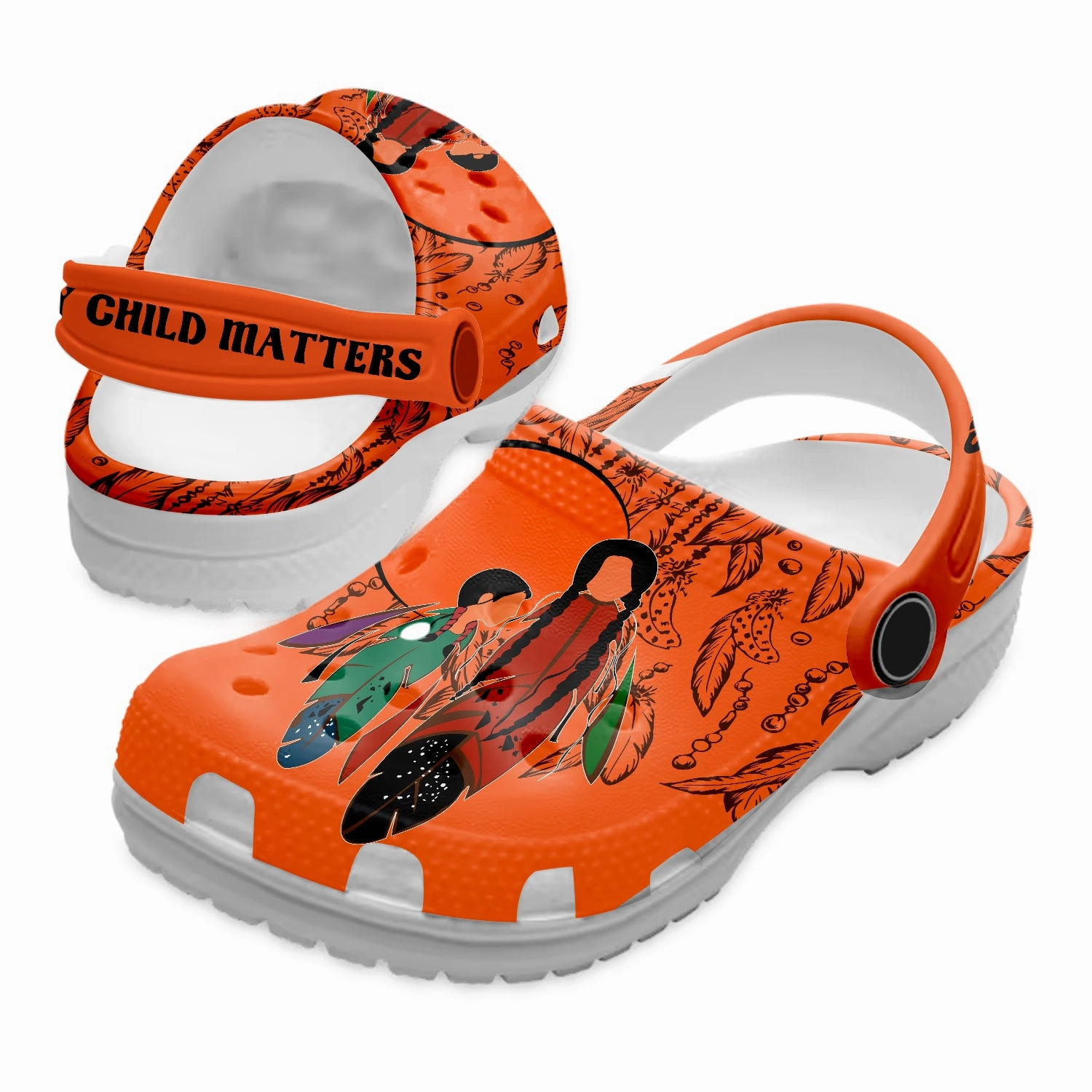 Native Pattern Clog Shoes For Adult and Kid 89188 New Sandals With Backs