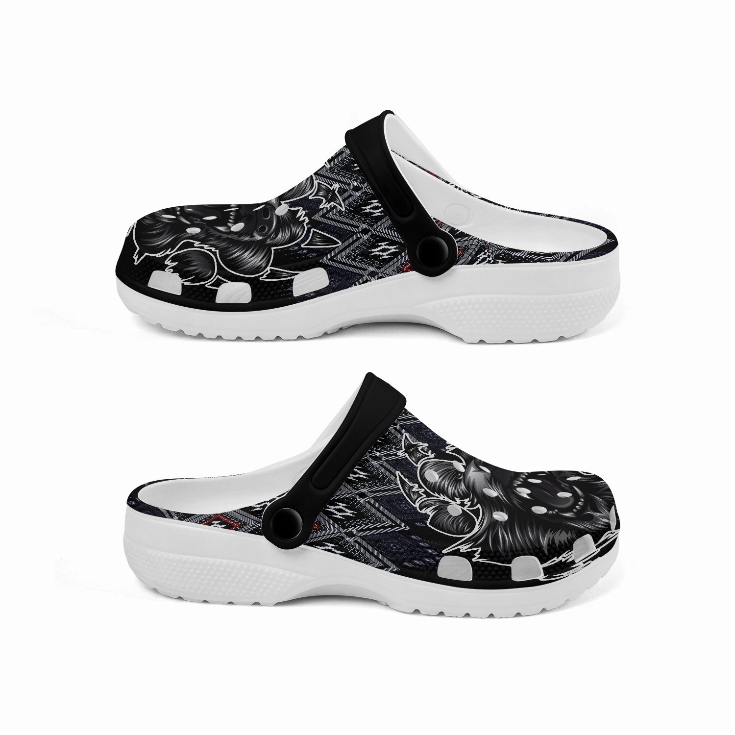 Wedding Sandals Flat Native Pattern Clog Shoes For Adult and Kid 89232 New