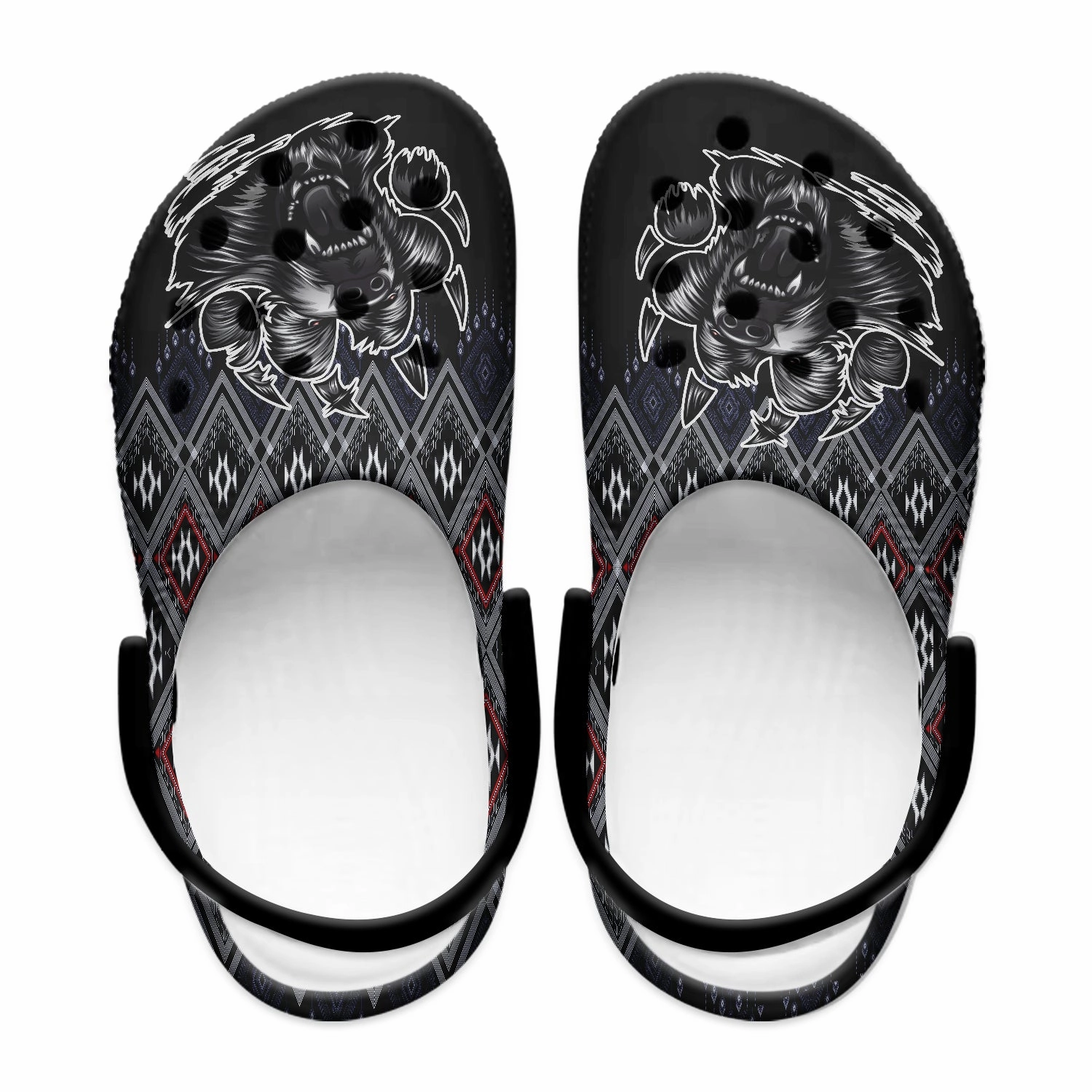 Native Pattern Clog Shoes For Adult and Kid 89232 New Low Wedge Heels Sandals