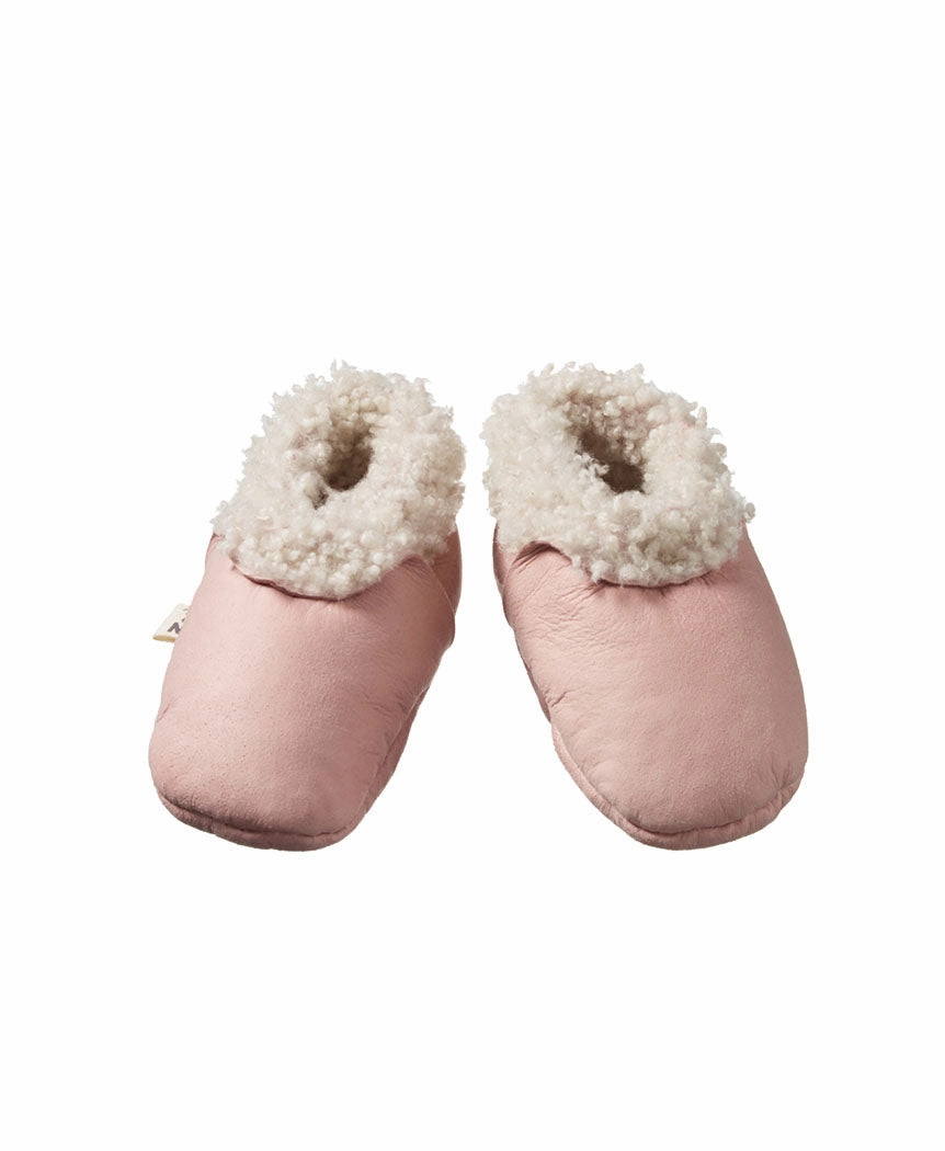 Danish Slippers Nature Baby Lambskin Booties Rosebud